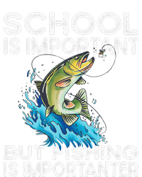 School Is Important But Fishing Is Importanter Funny Fishing V-Neck T-Shirt