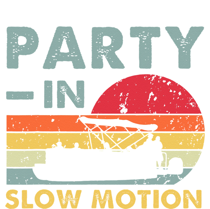 Party In Slow Motion Pontoon Boat Retro Vintage Funny T-Shirt