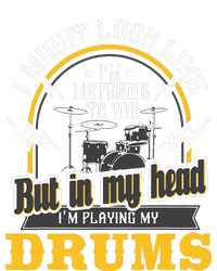 In My Head I'm Playing My Drums Drummer Percussionist Cooling Performance Crew T-Shirt