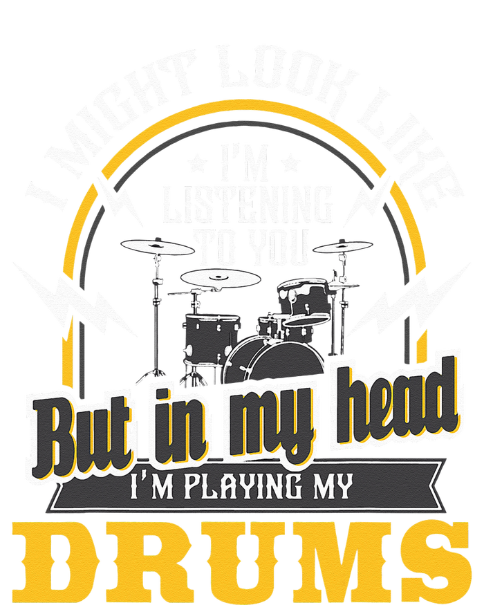 In My Head I'm Playing My Drums Drummer Percussionist Cooling Performance Crew T-Shirt