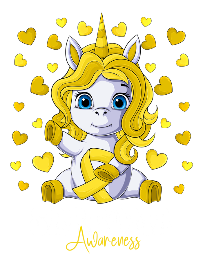 Sarcoma Awareness Month Yellow Ribbon Unicorn Great Gift Women's T-Shirt