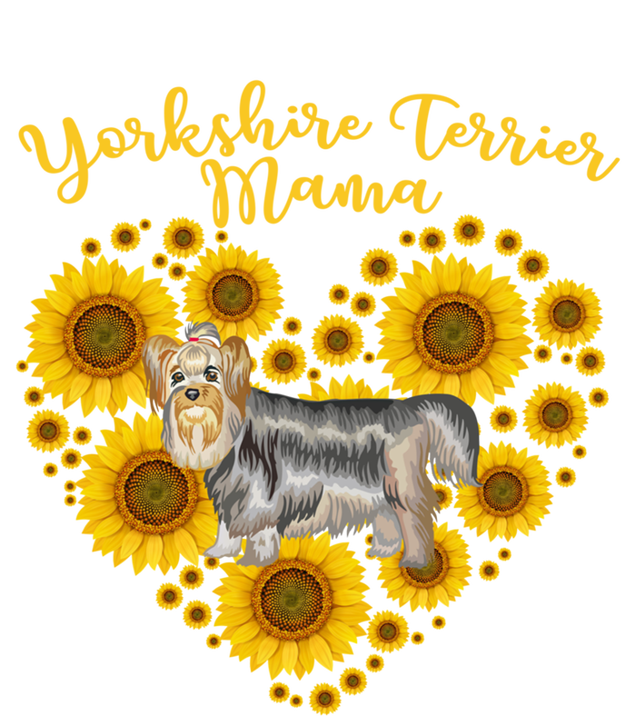 Sunflower Heart Yorkshire Terrier Mama Funny Mothers Day Gift Coaster