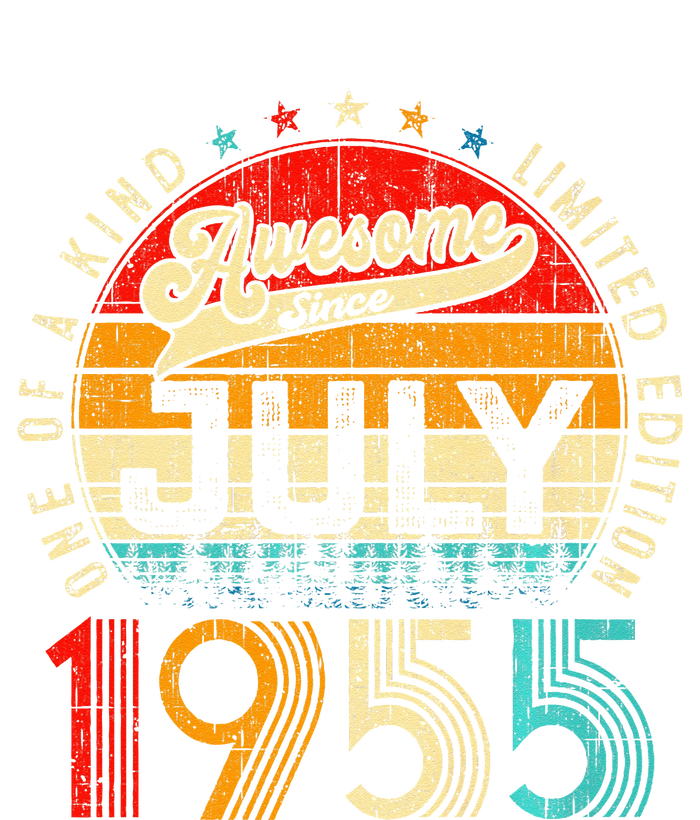 Awesome Since July 1955 Limited Edition 68th Birthday Women's Knotted Racerback Tank