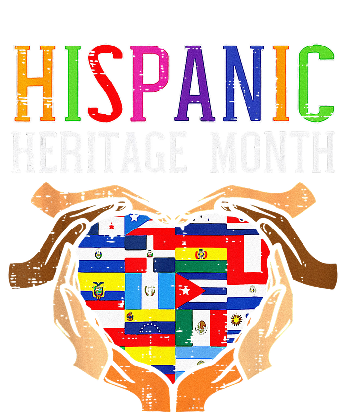 National Hispanic Heritage Month Hands Heart Flags T-Shirt