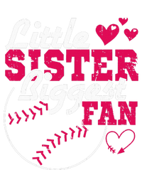 Little Sister Biggest Fan Baseball Women's Knotted Racerback Tank