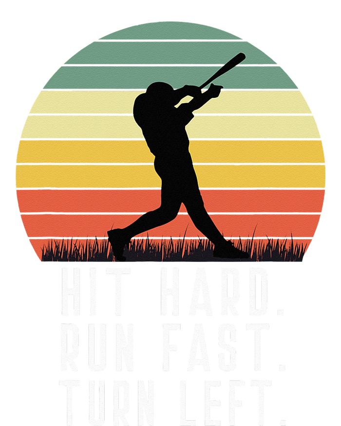 Baseball Batter Homerun Hit Hard Run Fast Turn Left Vintage T-Shirt