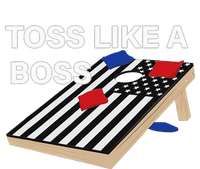 Funny Toss Like A Boss Cornhole Toss Competition US Flag Tee Tank Top