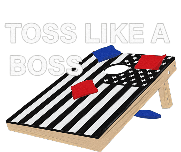 Funny Toss Like A Boss Cornhole Toss Competition US Flag Tee Tank Top