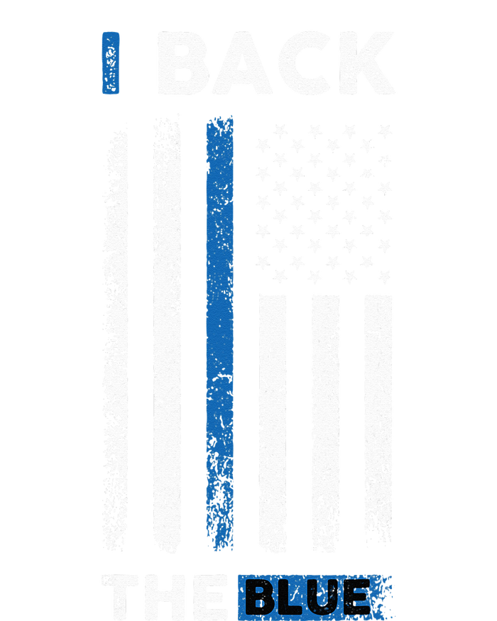 I Back The Blue Blue Line Police Officer Cop Women's Knotted Racerback Tank