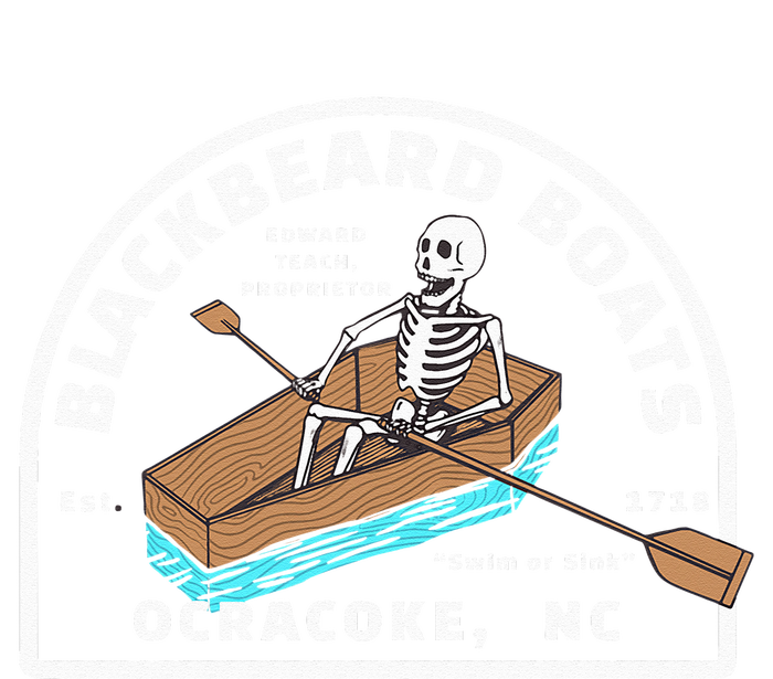 Blackbeard Boat Skeleton Coffin Pirates Ocracoke NC Yupoong Adult 5-Panel Trucker Hat