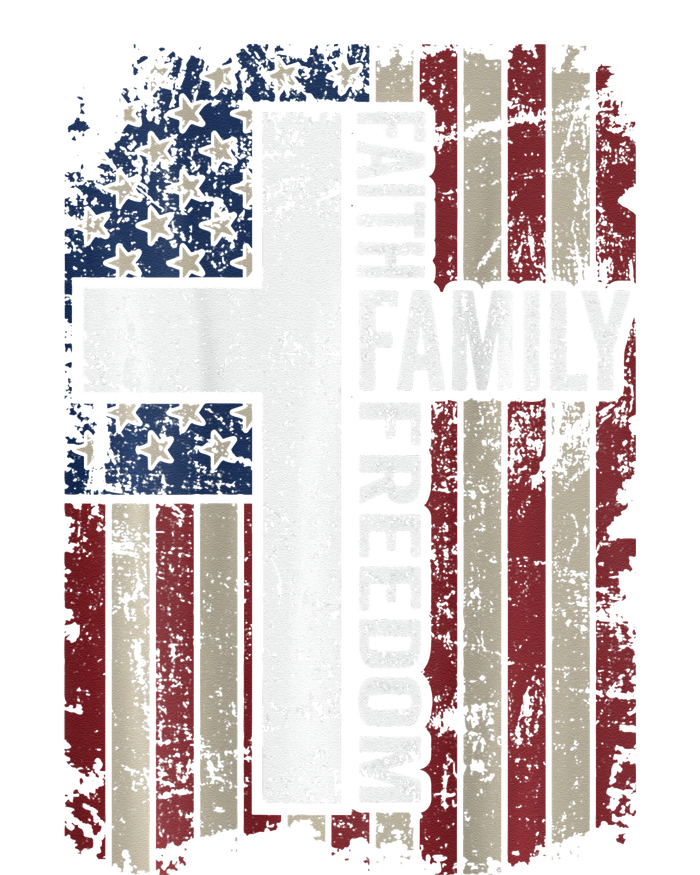 Faith Family Freedom Christian Vintage USA Flag T-Shirt