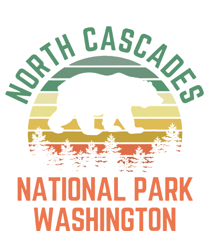 North Cascades National Park Washington Bear Hiking Retro V-Neck T-Shirt