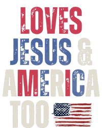 Vintage Loves Jesus And America Too Patriotic Proud US.Flag T-Shirt