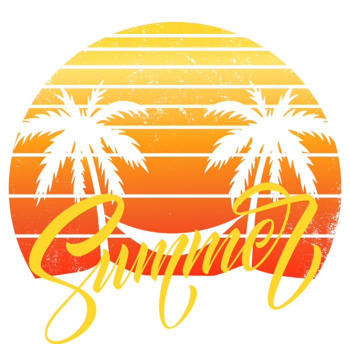 Summer Retro Sunset Tropical Dry Zone Grid Polo