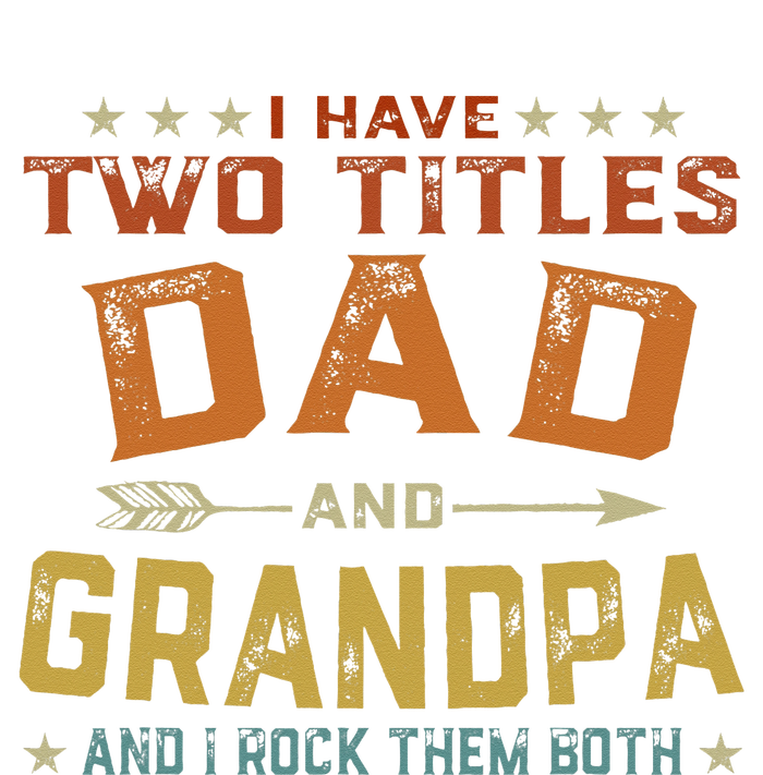 I Have Two Titles Dad And Grandpa Father's Day Grandpa Gift Striped Beanie with Solid Band