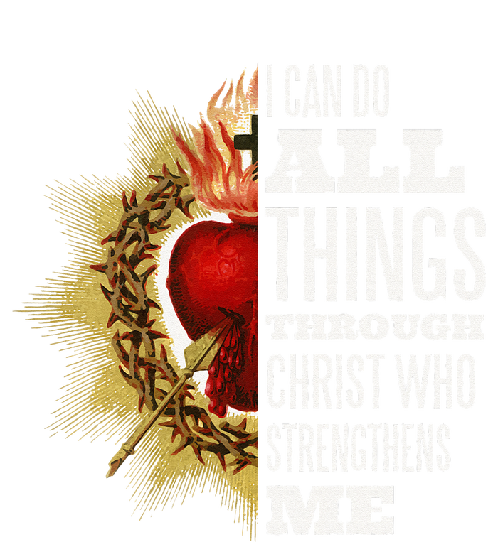 Sacred Heart of Jesus I Can Do All Things Through Christ High Crown Mesh Back Trucker Hat