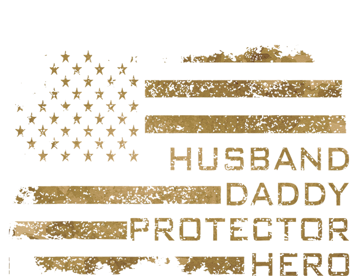 Husband Daddy Protector Hero Fathers Day American Flag camo Women's Racerback Cropped Tank