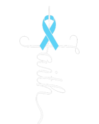 Prostate Cancer Awareness Light Blue Ribbon Faith Survivor V-Neck T-Shirt