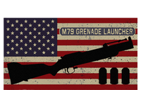 M79 Grenade Launcher Diagram American Flag Full Zip Hoodie