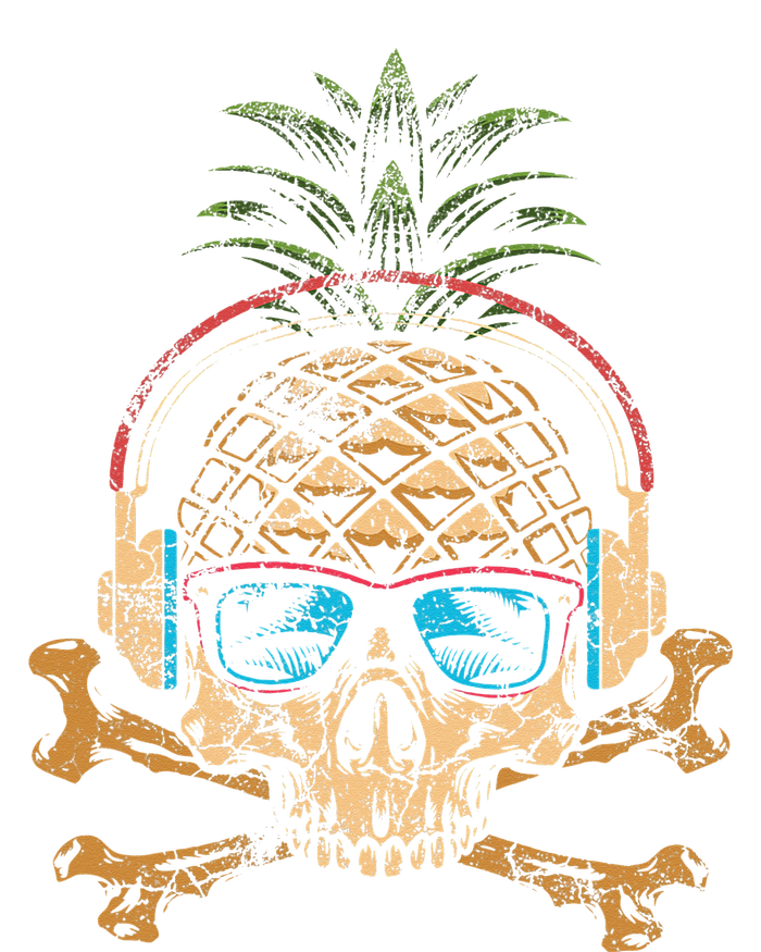 Pineapple DJ Skull Summer Vibes Gamer Hawaiian Sunglasses Insulated Varsity Jacket