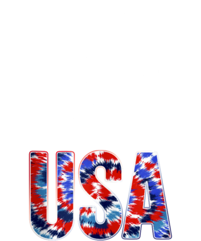 My Pronouns Are Usa 4th Of July American Flag Women's Knotted Racerback Tank