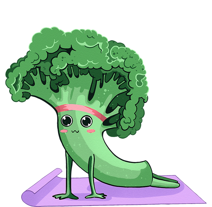 Cute Broccoli Yoga Pose Funny Yogi Broccoli Lover T-Shirt