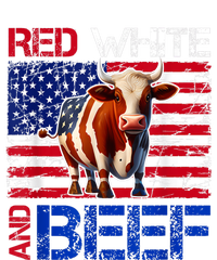 Red White And Beef Vintage Usa Flag 4th Of July Funny Cow T-Shirt