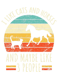 I Like Cats And Horses And Maybe Like 3 People Retro Funny Women's Crop Top Tee