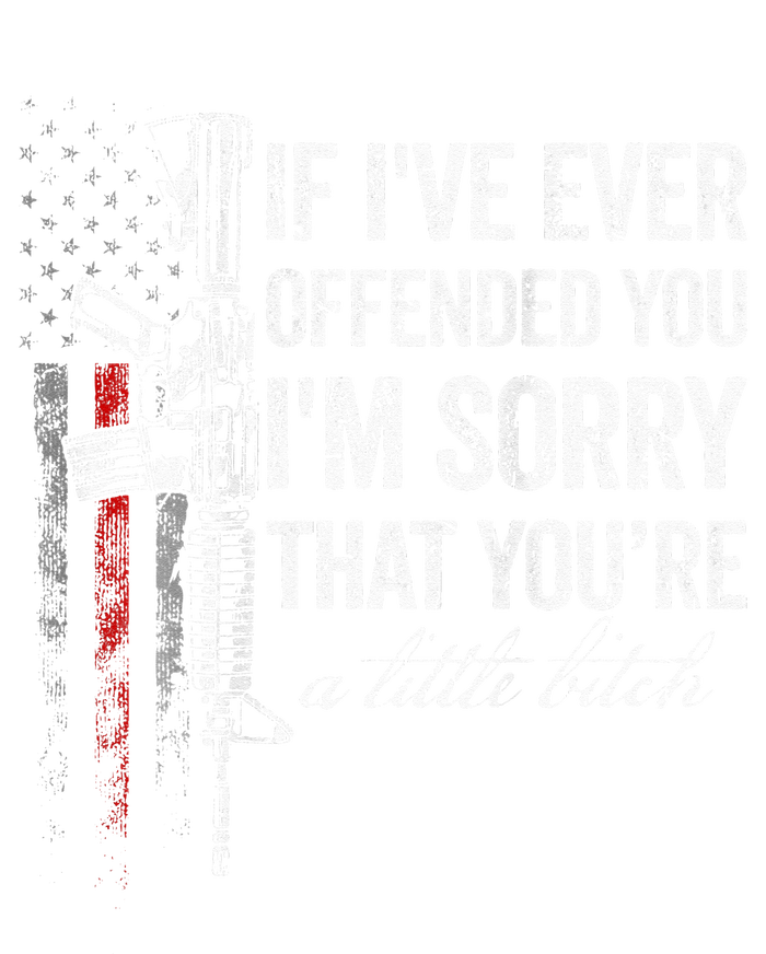 If I've Ever Offended You I'm Sorry American Flag (on back) Drawstring Bag