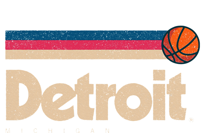 Blue Detroit Basketball BBall City Michigan Retro Detroit Grommeted Golf Towel