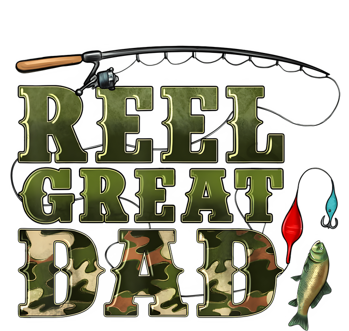 Camouflage Reel Great Dad Fishing Happy Fathers Day Premium Crewneck Sweatshirt