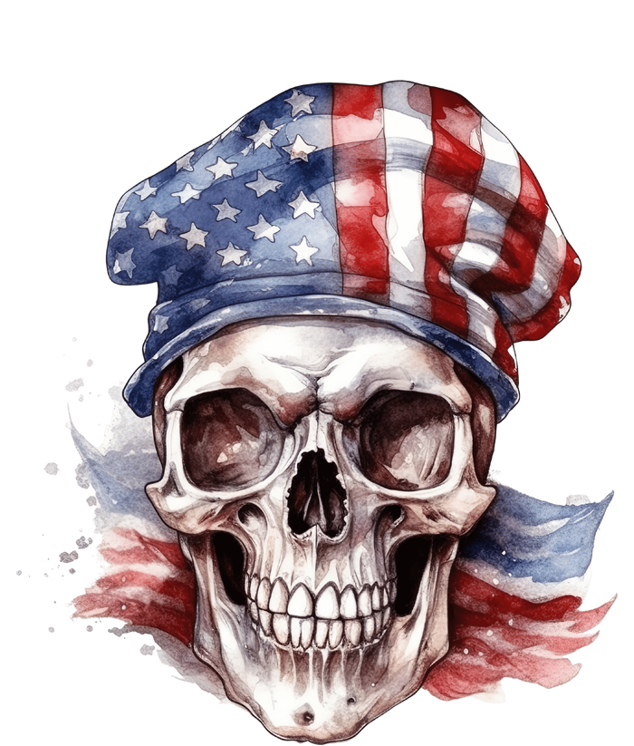 America Flag Skull USA Patriotic 4th July Skeleton Tall T-Shirt