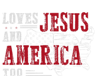 Love Jesus And America Too Funny America Flag T-Shirt