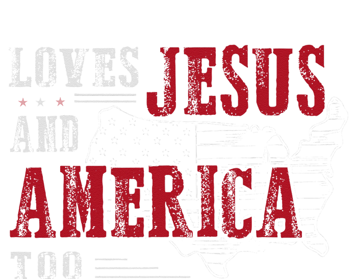 Love Jesus And America Too Funny America Flag T-Shirt