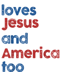 Retro Loves Jesus And America Too V-Neck T-Shirt