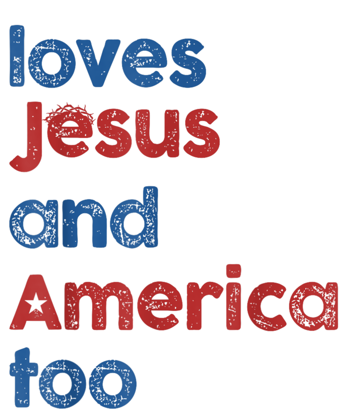 Retro Loves Jesus And America Too V-Neck T-Shirt