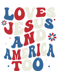 Retro Loves Jesus And America Too God Christian 4th Of July T-Shirt