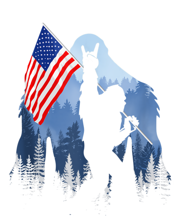 Retro Patriotic Bigfoot Sasquatch With USA Flag 4th Of July Mousepad