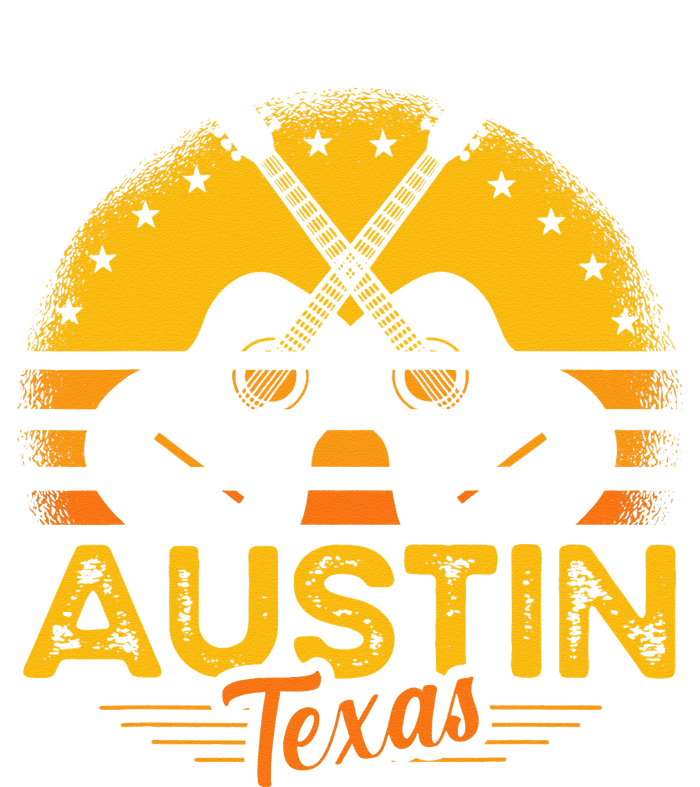 Retro Austin Texas Guitar Texas 7-Panel Snapback Hat