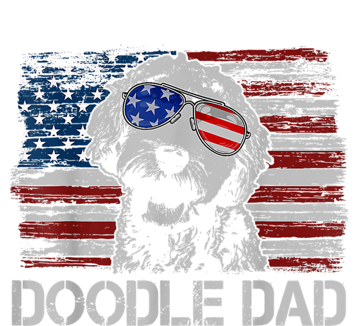 Doodle Dad Goldendoodle Dog American Flag 4th Of July Kids T-Shirt