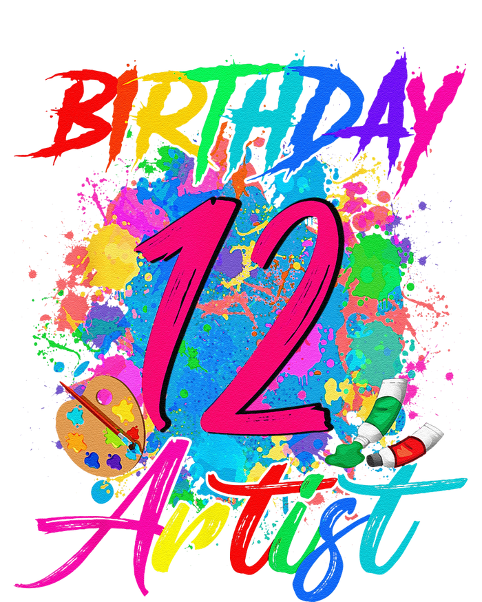 12 Years Old 12th Birthday Art Painting Bday Party Artist T-Shirt