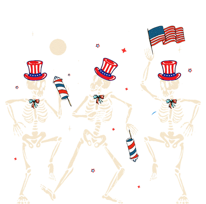 Dancing Skeleton 4th Of July American Flag Skellies Sustainable Bucket Hat