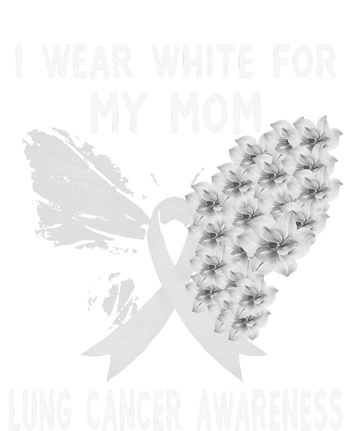 Funny I Wear White Ribbon Lung Cancer Awareness V-Neck T-Shirt