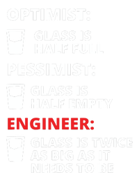 Engineer Half Full Glass Funny Engineering Joke Cooling Performance Crew T-Shirt