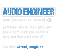 Funny Audio Engineer Definition Sound Technician Engineer Full-Length Apron With Pockets