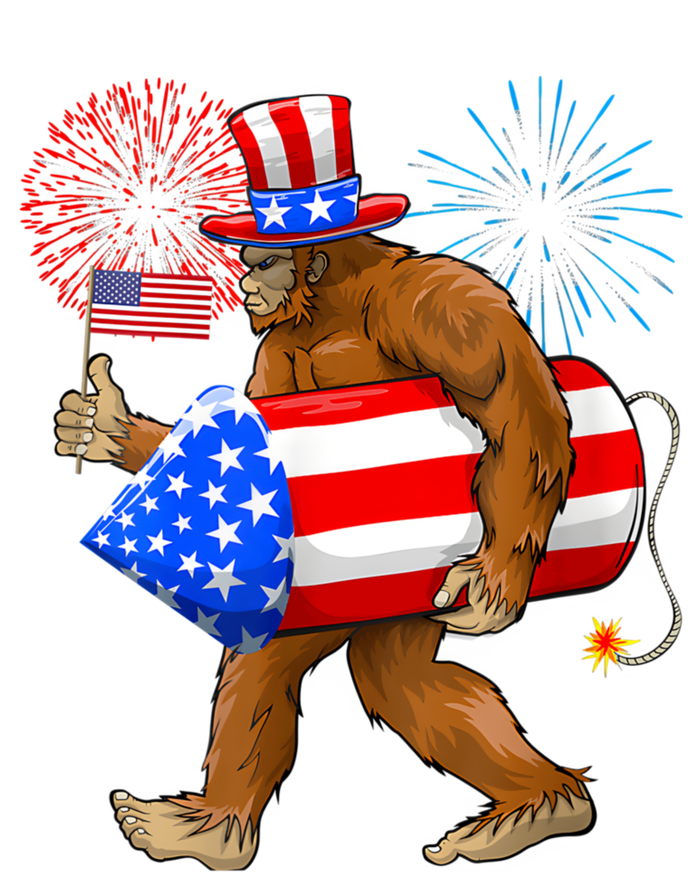 Bigfoot American Flag Funny 4th Of July Sasquatch Believe T-Shirt