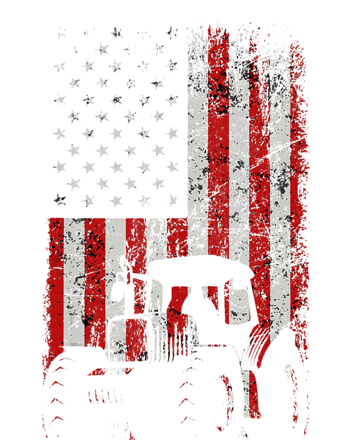 Retro American Flag Tractor Gift Men Women Tractor Farm Women's V-Neck T-Shirt