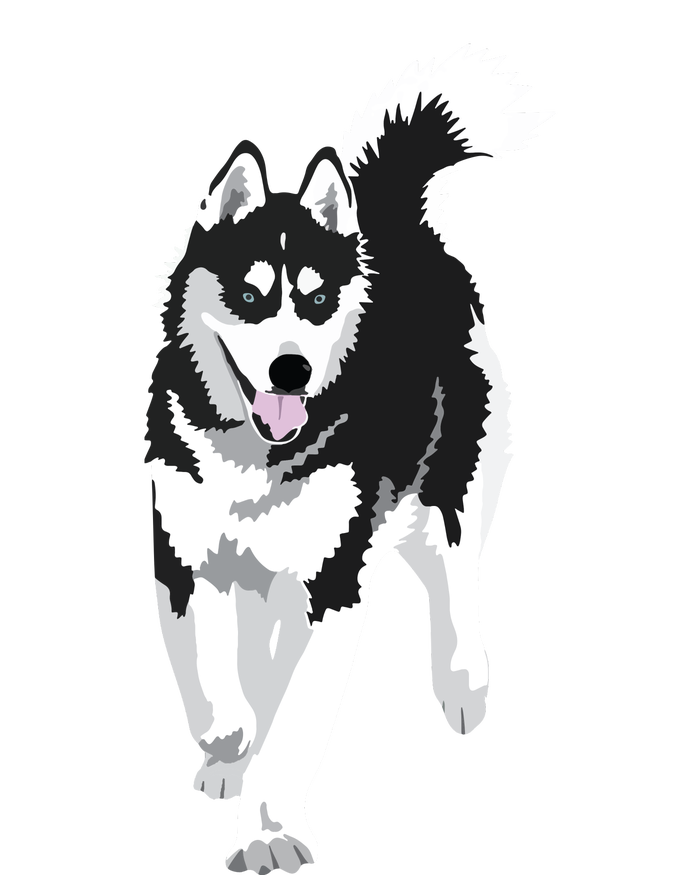 Black And White Siberian Husky Snow Dog T-Shirt