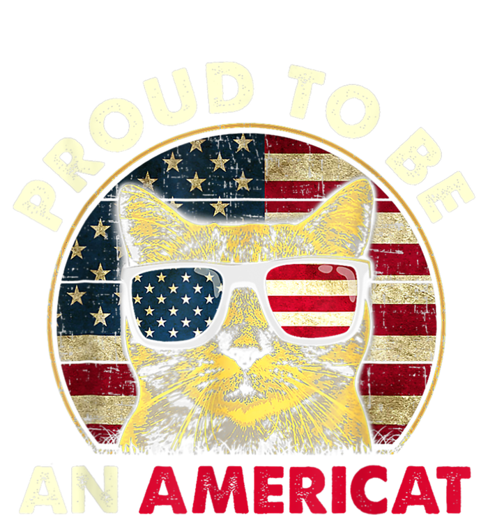 Proud To Be An Americat Funny Cat American Flag 4th Of July Poster