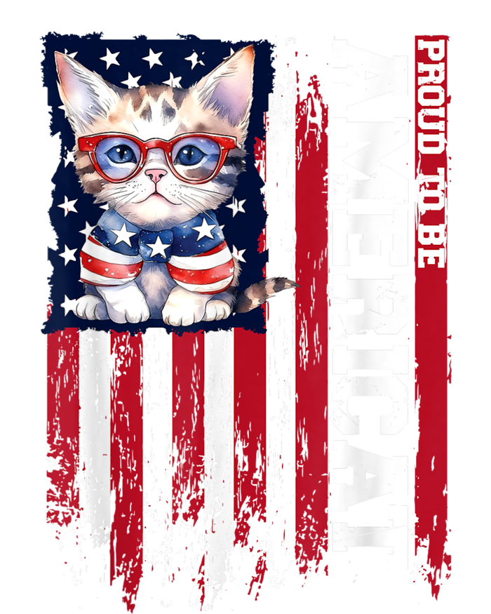 American Flag Cat 4th Of July Kitten Patriotic Pet Lover Pun Women's Perfect Tri Tunic Long Sleeve Shirt